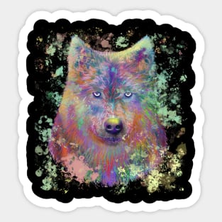 Painted Wolf Sticker